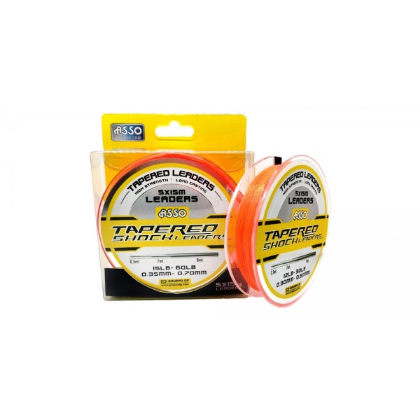Filo Shock Leaders Asso Arancio Fluo 15x10