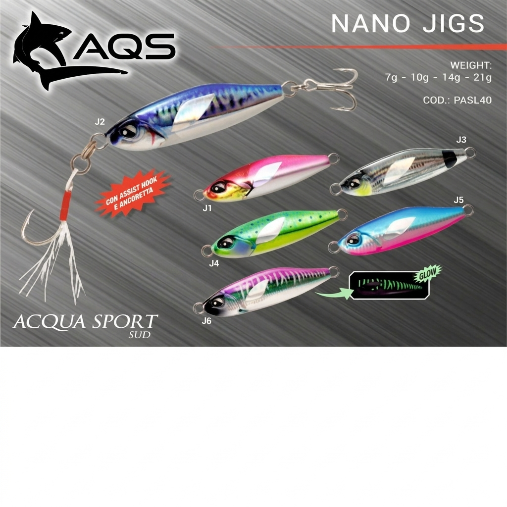 AQS Micro Jig  Nano Jig 10 gr con Assist