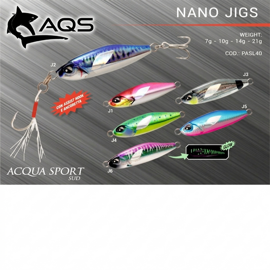 AQS Micro Jig  Nano Jig 10 gr con Assist