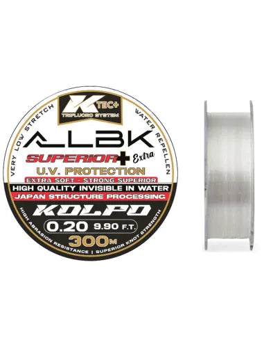 Kolpo K-Tec+ ALBK 300 m – Monofilo da Pesca Clear Trasparente Anti UV