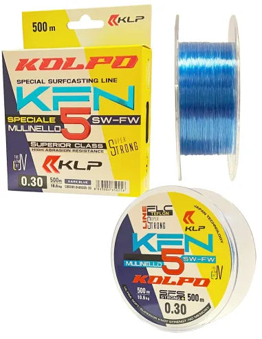 Kolpo KFN 500 m Dark Blue – Nylon da Pesca Professionale Anti UV con Rivestimento in Teflon