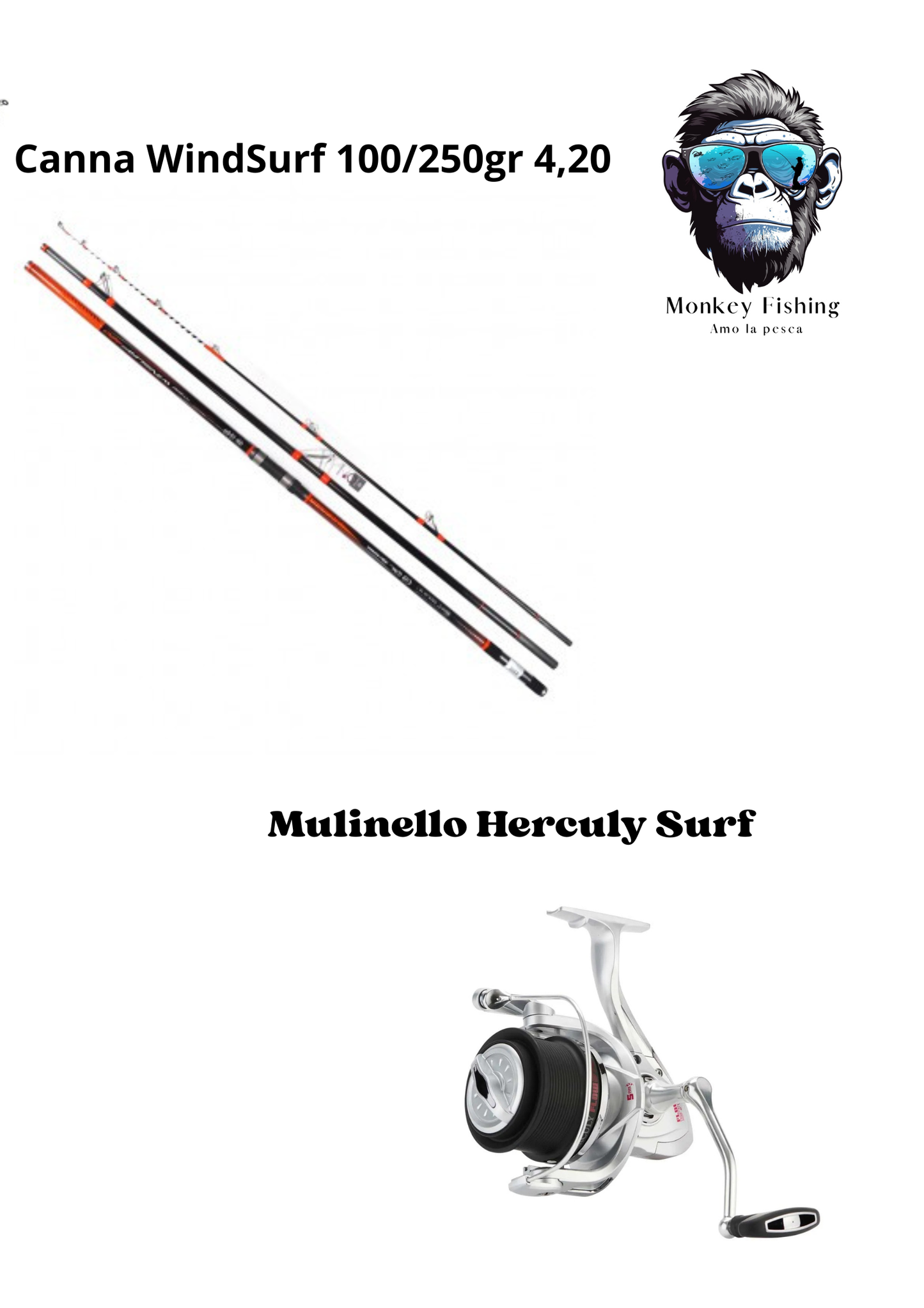 Kalikunnan WindSurf 100/250gr 4,20 + Mulinello Herculy Surf