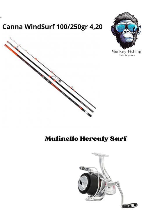 Kalikunnan WindSurf 100/250gr 4,20 + Mulinello Herculy Surf