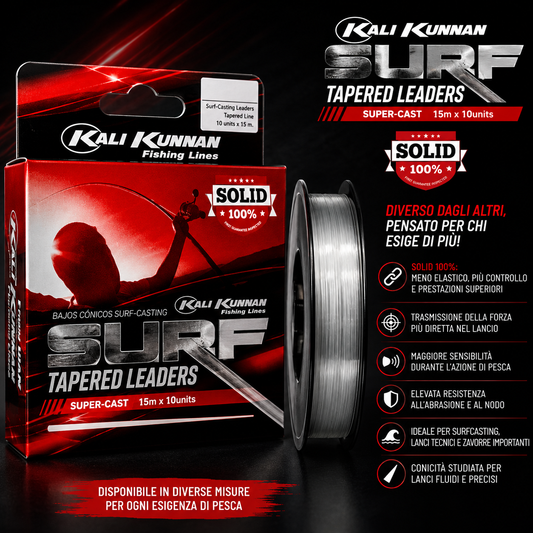 Kali Kunnan Surf Tapered Shock Leader Neutro Solid 100%